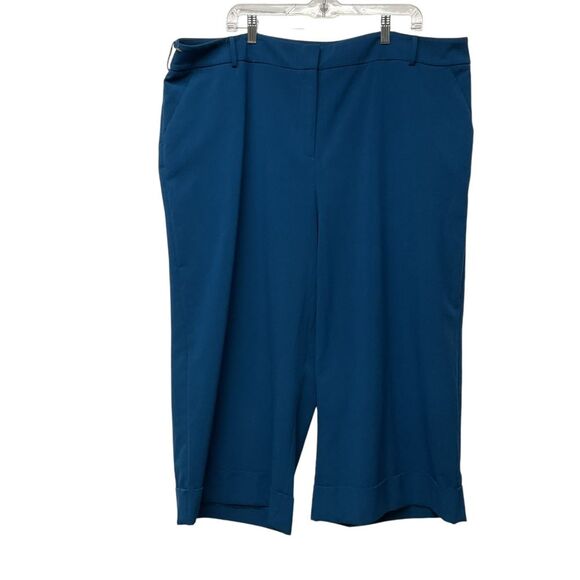 Lane Bryant Women's High Rise Capri Dress Pants Blue Stretch‎ Size 24 - Picture 1 of 9